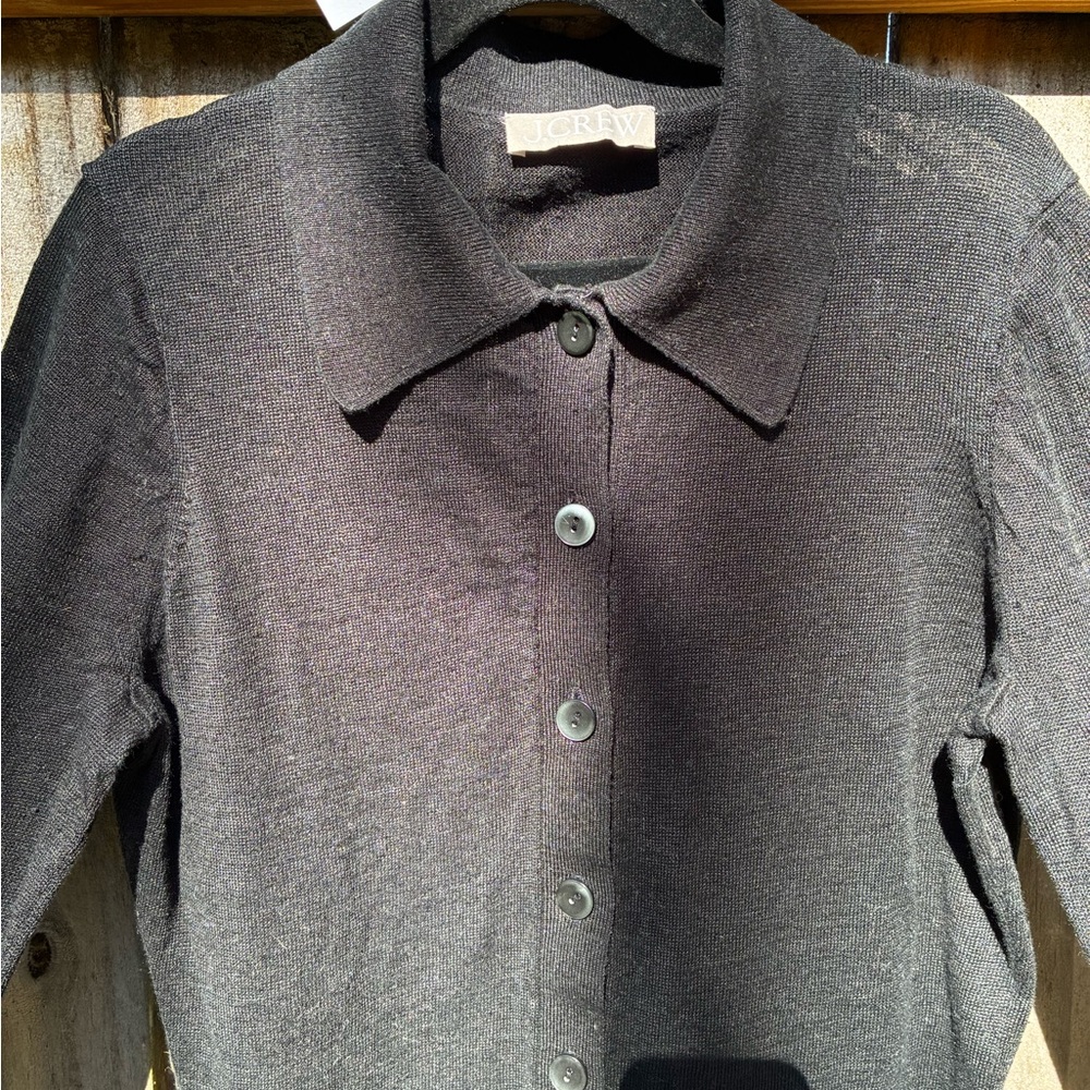 J. Crew Midnight Black Button-Up Sweater - Picture 3 of 12